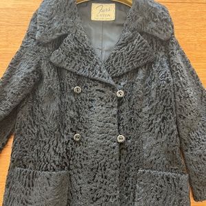 Vintage Women's Black Genuine Fur Coat